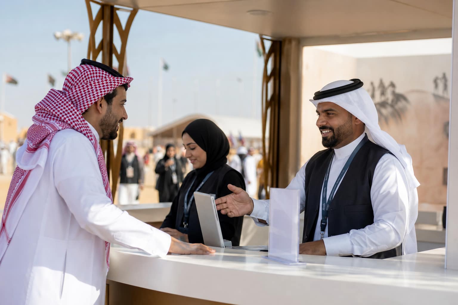 مكتب مساعدة للزوار في المهرجان