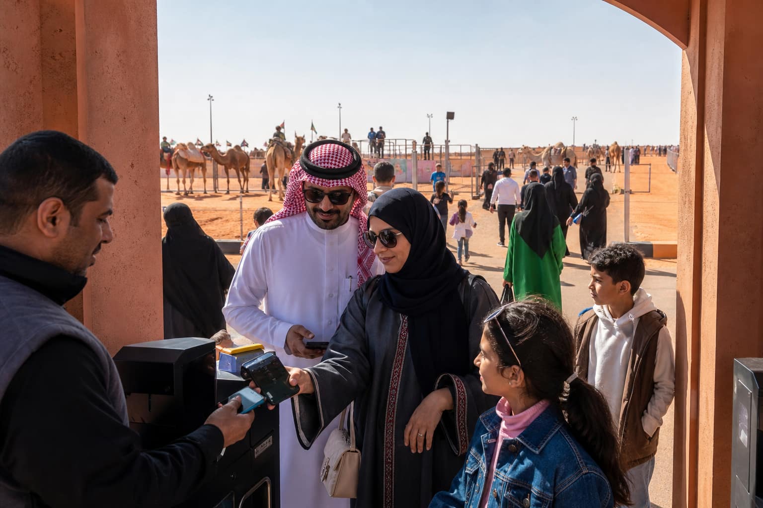 Booking visitor tickets for the King Abdulaziz Camel Festival
