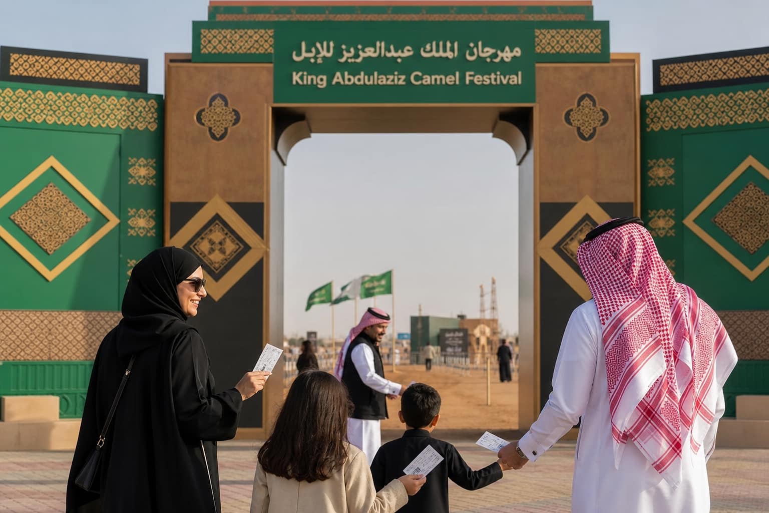 عائلات تدخل بوابات المهرجان بتذاكر